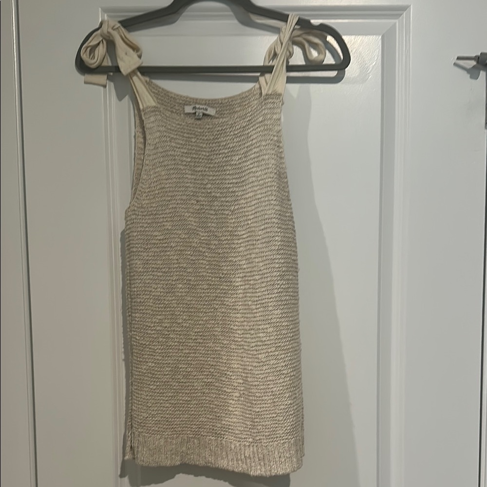 Madewell Beige Knit Sleeveless Top